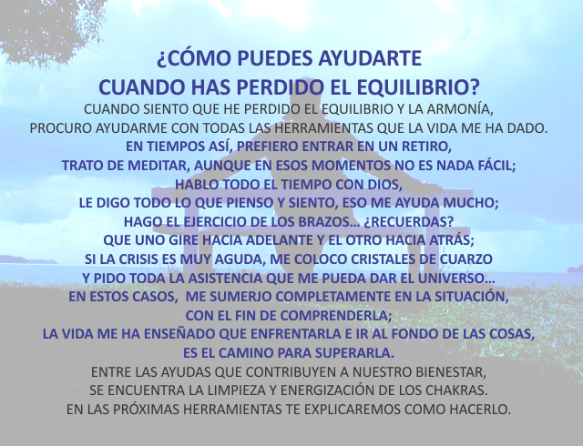 ¿Como puedes ayudar cuando has perdido el quelibrio? Octubre 15 de 2011